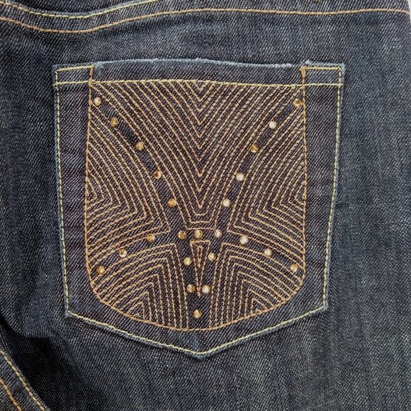 KUT FROM THE KLOTH Embellished Pockets Jeans 6 Boot Cut Dark Wash Jeans Blingy - Picture 7 of 8